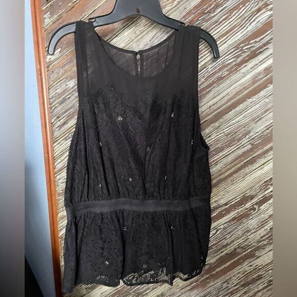 Meadow Rue embellished lace peplum top - Picture 3 of 6